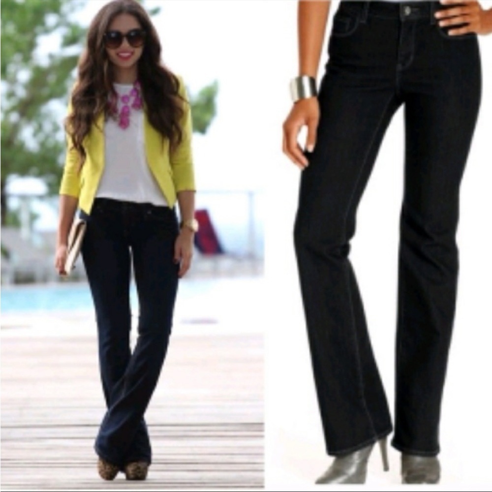 Dkny Soho Jeans Womens Size 10 Bootcut High Rise Black Denim Flare Stretch